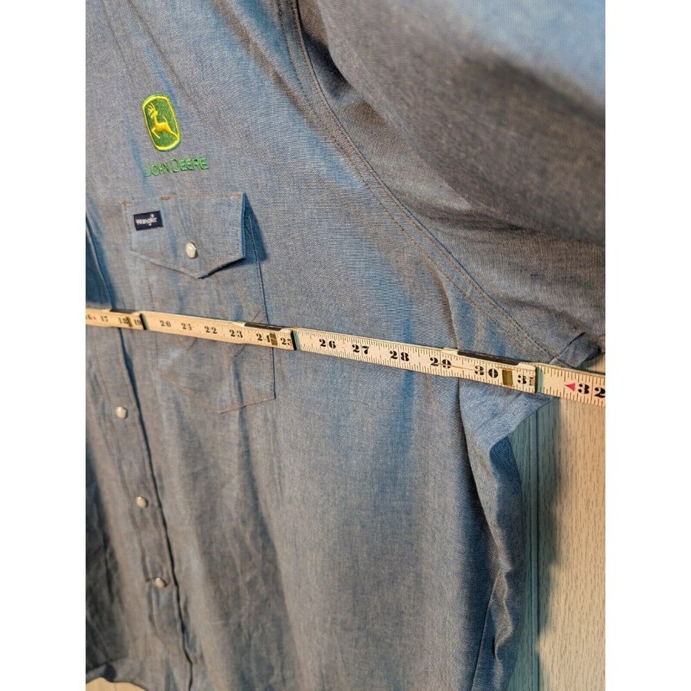 Wrangler Cowboy Cut Shirt Mens 2XL Blue Pearl Snap Western Chambray NWT - Picture 5 of 7